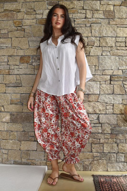 Elsie Pure Cotton Cap Sleeve Blouse White